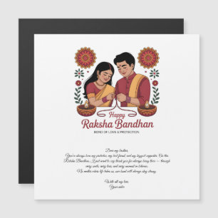 Carte magnétique Raksha Bandhan joyeuse