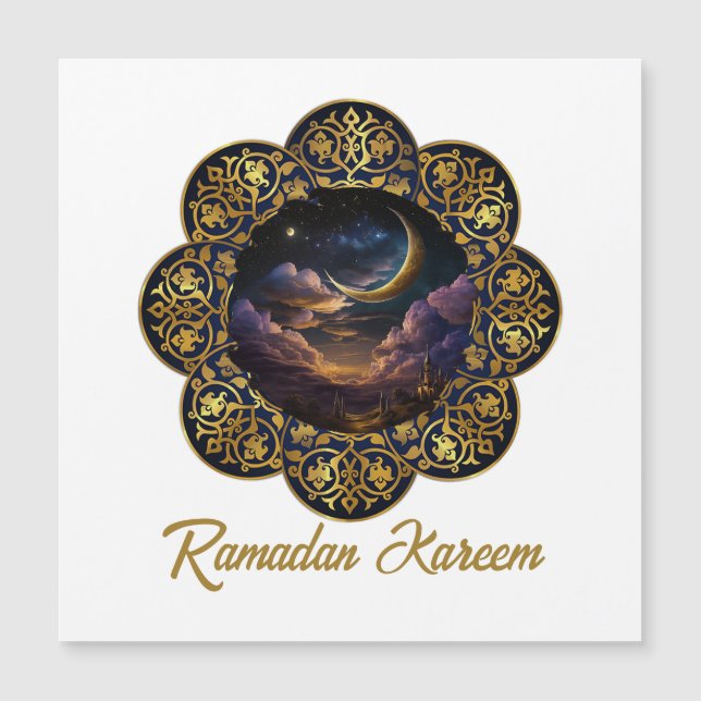 CARTE MAGNÉTIQUE RAMADAN KAREEM MUBARAK 2024 EID MUBARAK (Devant)