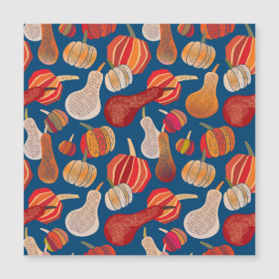 Carte Magnétique Récolte d'action de grâces : Art Vintage Citrouill