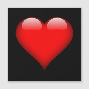 Carte Magnétique Red Heart Mariage d'amour tendance