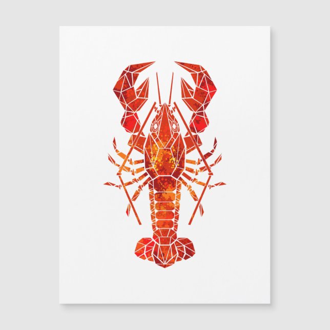 Carte Magnétique Red polygonal lobster (Devant)
