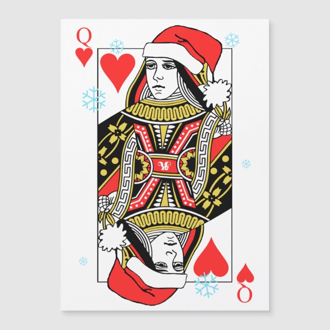 Carte Magnétique Reine de Joyeux Noël des coeurs (Devant)