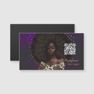 Carte Magnétique Reine noire beauté mode code QR