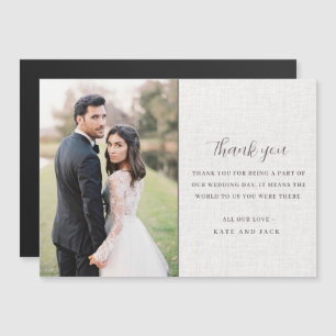 Carte Magnétique Remerciements pour des photos de mariage élégantes