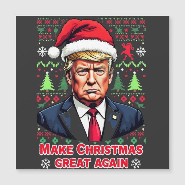 Carte Magnétique Rendez Noël à nouveau grand Sweat de Noël laid tru (Devant)