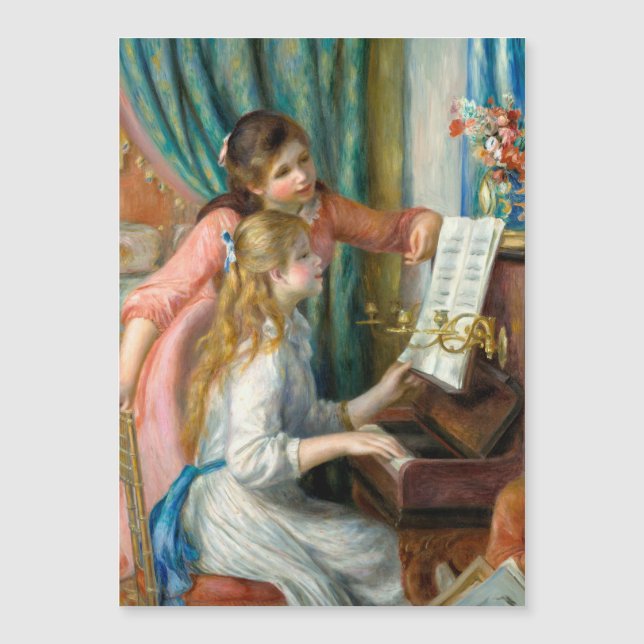 Carte Magnétique Renoir Girls at the Piano Impressionism Painting (Devant)