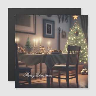 Carte Magnétique repas de noël