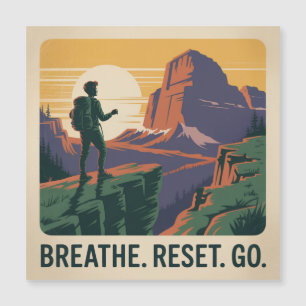 Carte Magnétique Respirez. Réinitialisez. Allez.