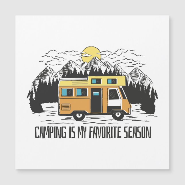 Carte Magnétique Retraite de montagne Campervan (Devant)