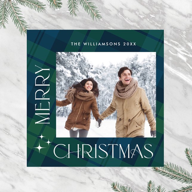 Carte magnétique Retro Minimale Noël Plaqué (Créateur téléchargé)