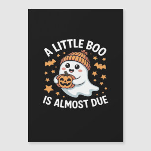 Carte Magnétique Révélation de grossesse Halloween Little Boo Is Al