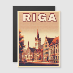 Carte Magnétique Riga City, Lettonie culture baltique cadeaux vinta