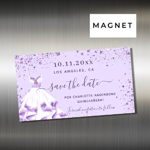 Carte Magnétique Robe violette de Quinceanera sauver l'aimant de da