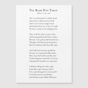 Carte Magnétique Robert Frost, la route n'est pas un poème