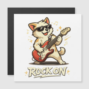 Carte Magnétique Rock On Guitare Chien Drôle Rock Musique