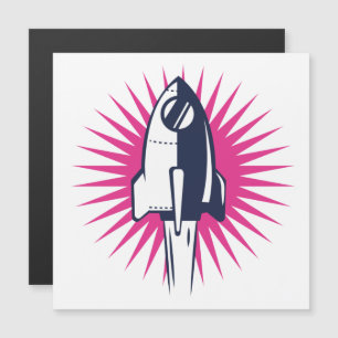 Carte Magnétique Rocket Espace Rétro