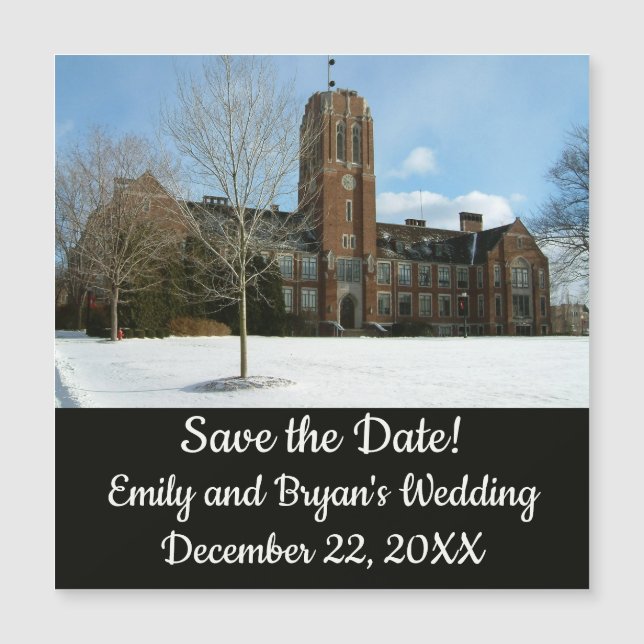 Carte Magnétique Rockwell en hiver au Grove City College (Devant)
