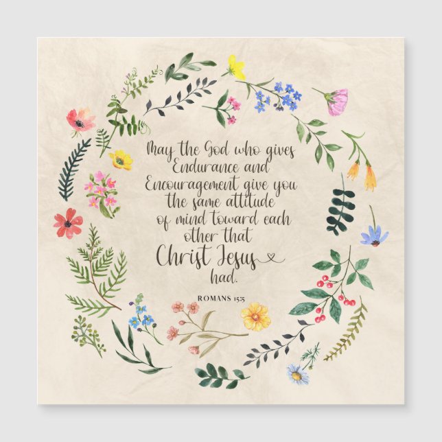 Carte Magnétique Romans 15:5 Bible Verse Image (Devant)