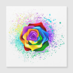 Carte Magnétique Rose arc-en-ciel coloré
