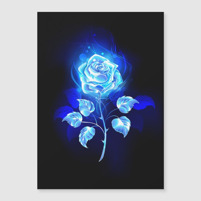 Carte Magnétique Rose bleu brûlant (Devant)
