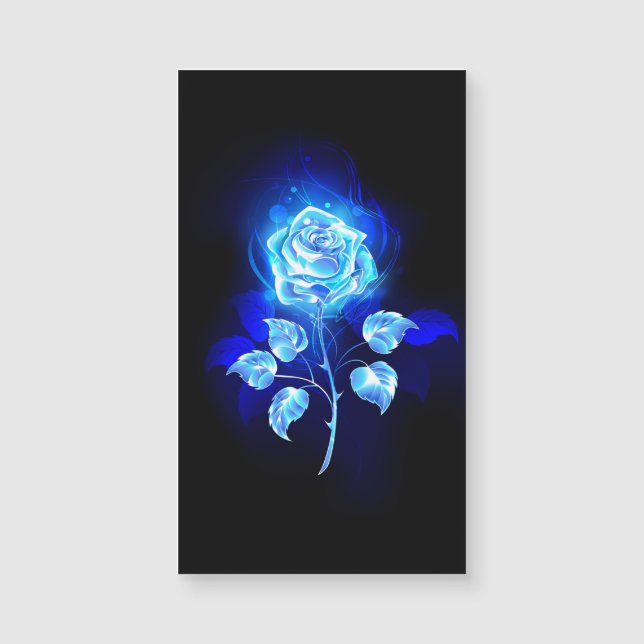 Carte Magnétique Rose bleu brûlant (Devant)
