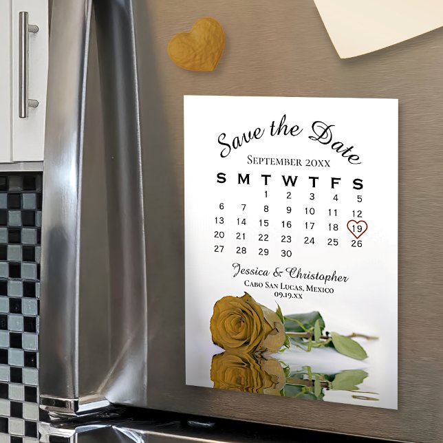 Carte Magnétique Rose Gold Ochre Enregistrer l'aimant Calendrier Da (Créateur téléchargé)