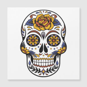 Carte Magnétique Rose mexicain du crâne à sucre Jour des morts