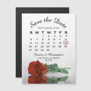 Carte Magnétique Rose orange rouille Enregistrer l'aimant Calendrie