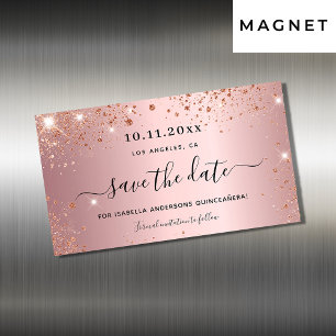 Carte Magnétique Rose Quinceanera rose enregistrer l'aimant de date
