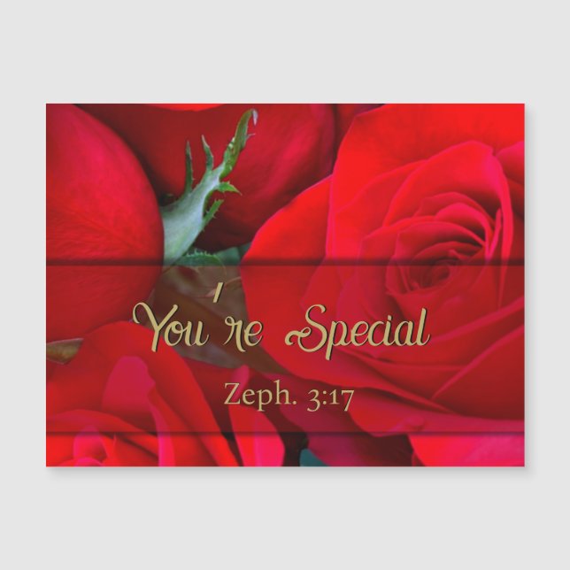 Carte Magnétique Rose romantique Vous êtes un aimant spécial (Devant)