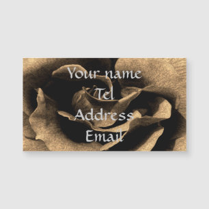 Carte Magnétique Rose Sepia en encre