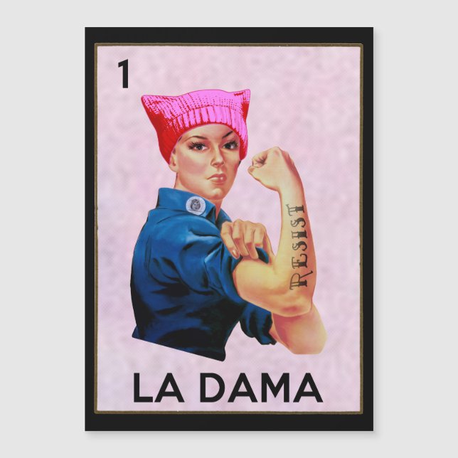 Carte Magnétique Rosie le Riveter résiste à La Dama Loteria (Devant)