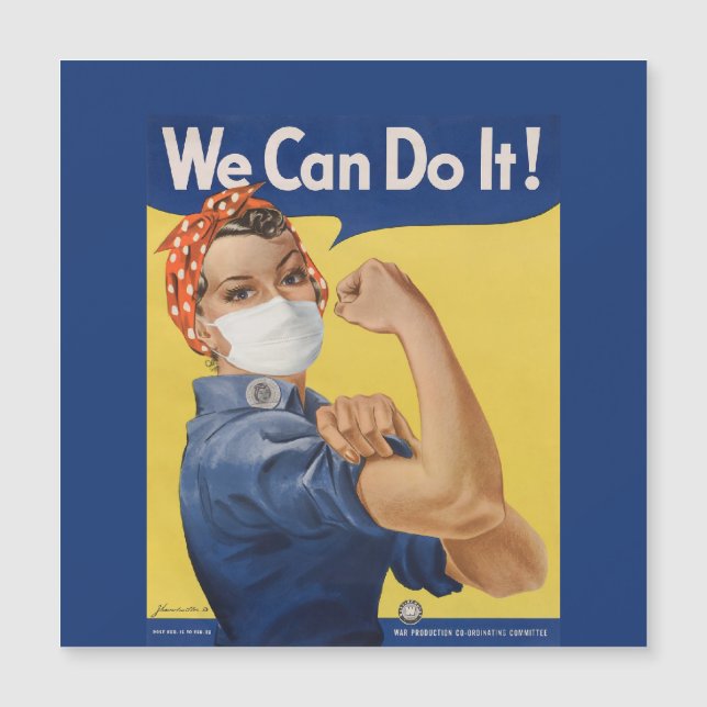 Carte Magnétique Rosie The Riveter Dit : "Nous Pouvons Le Faire !" (Devant)