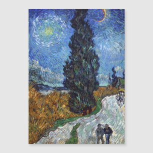 Carte Magnétique Route avec cyprès de Van Gogh Impressionnisme