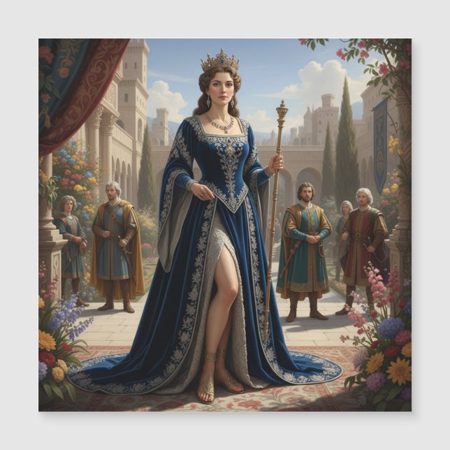 Carte Magnétique Royal Queen with Scepter in Palace Garden (Devant)