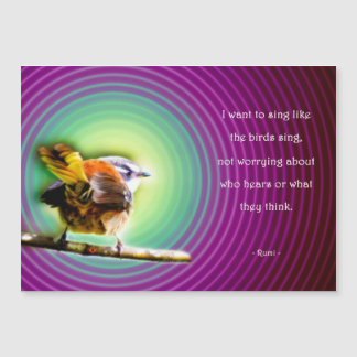 Carte magnétique Rumi - Sing like the birds