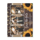 Rustic Country Wood Sunflower Photo Enregistrer la