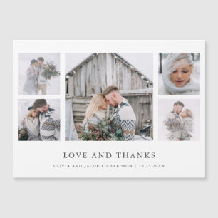Carte Magnétique Rustique chic Merci du Mariage de la grille de ph