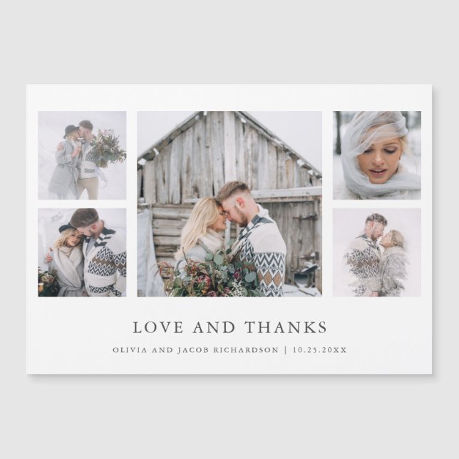 Carte Magnétique Rustique chic| Merci du Mariage de la grille de ph (Devant)