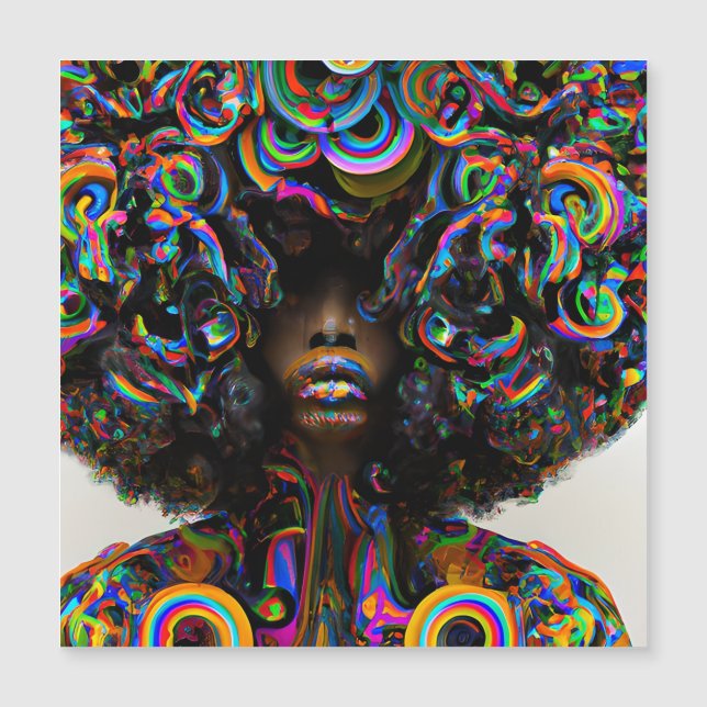 Carte Magnétique Sad Rainbow Melanin Queen Black Girl Magic Sista (Devant)