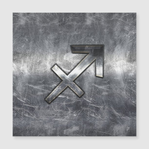 Carte Magnétique Sagittarius Zodiac Grunge en acier déprimé
