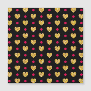 Carte Magnétique Saint Valentin Coeurs d'or Motif-23655