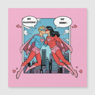 Carte Magnétique Saint-Valentin Super-héros Amour Cœur Nom personna