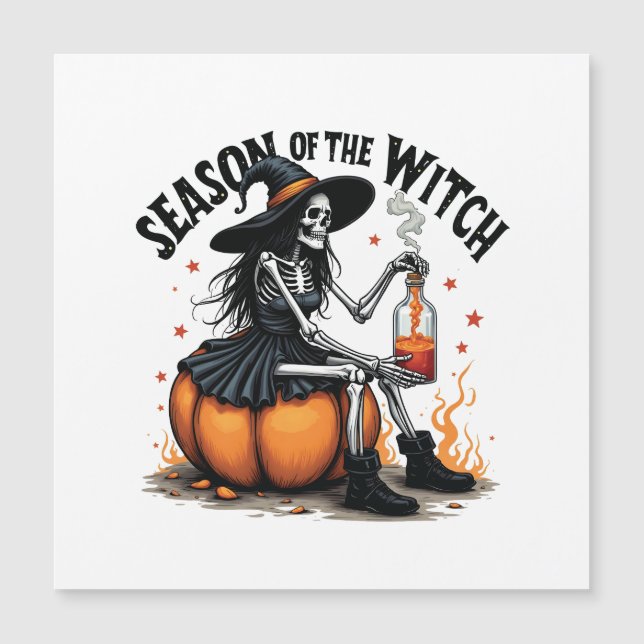 Carte Magnétique Saison de la Sorcière Halloween ÉpoUVANtMEnts Sorc (Devant)