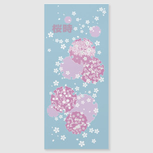 Carte Magnétique Sakura, fleurs de cerisiers
