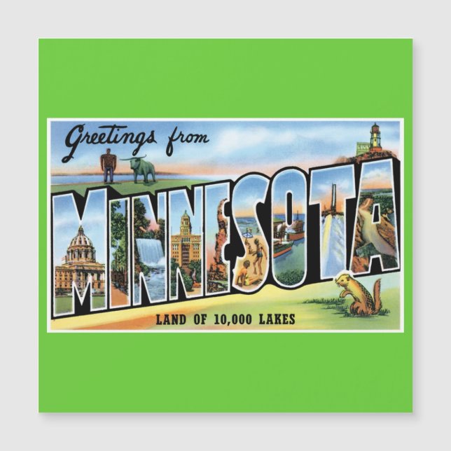 Carte Magnétique Salutations du Minnesota ! (Devant)