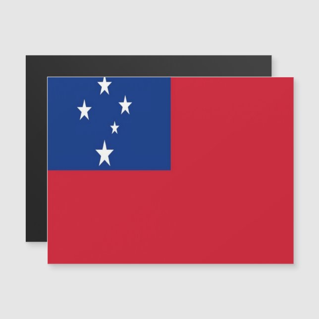 Carte Magnétique Samoa - Drapeau - (Devant / Derrière)