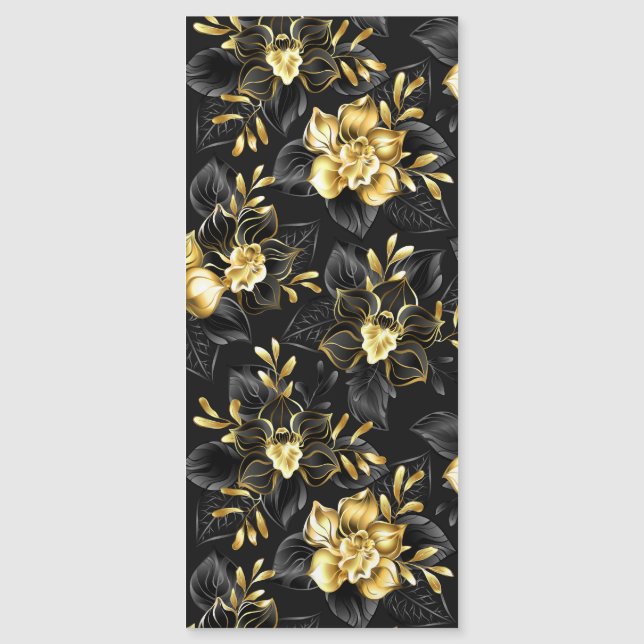 Carte Magnétique Sans couture avec orchidées de bijoux (Devant)