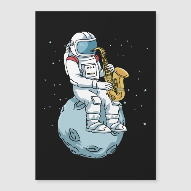 Carte Magnétique Saxophone Saxophoniste Cadeaux Jazz Musique Saxoph (Devant)