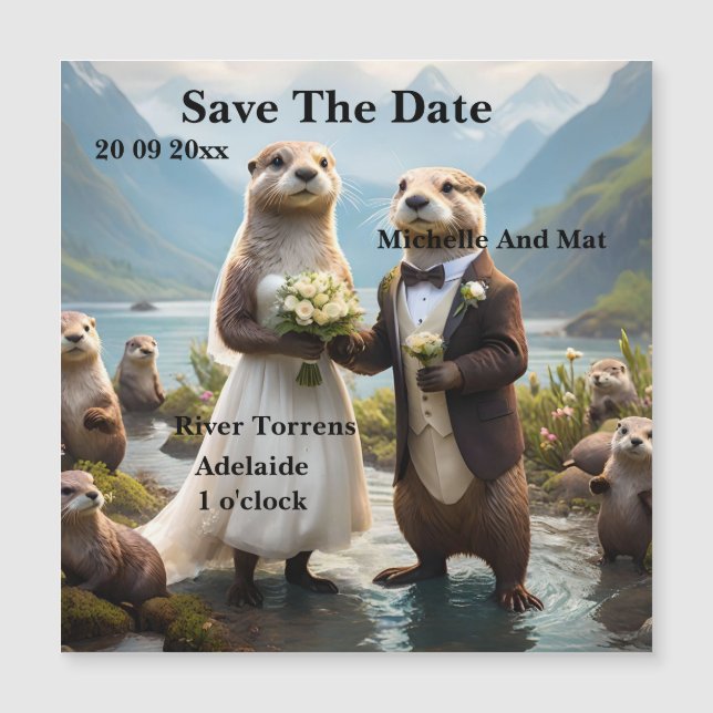 Carte Magnétique **"Scellé avec un baiser : Otterly in Love"** (Devant)